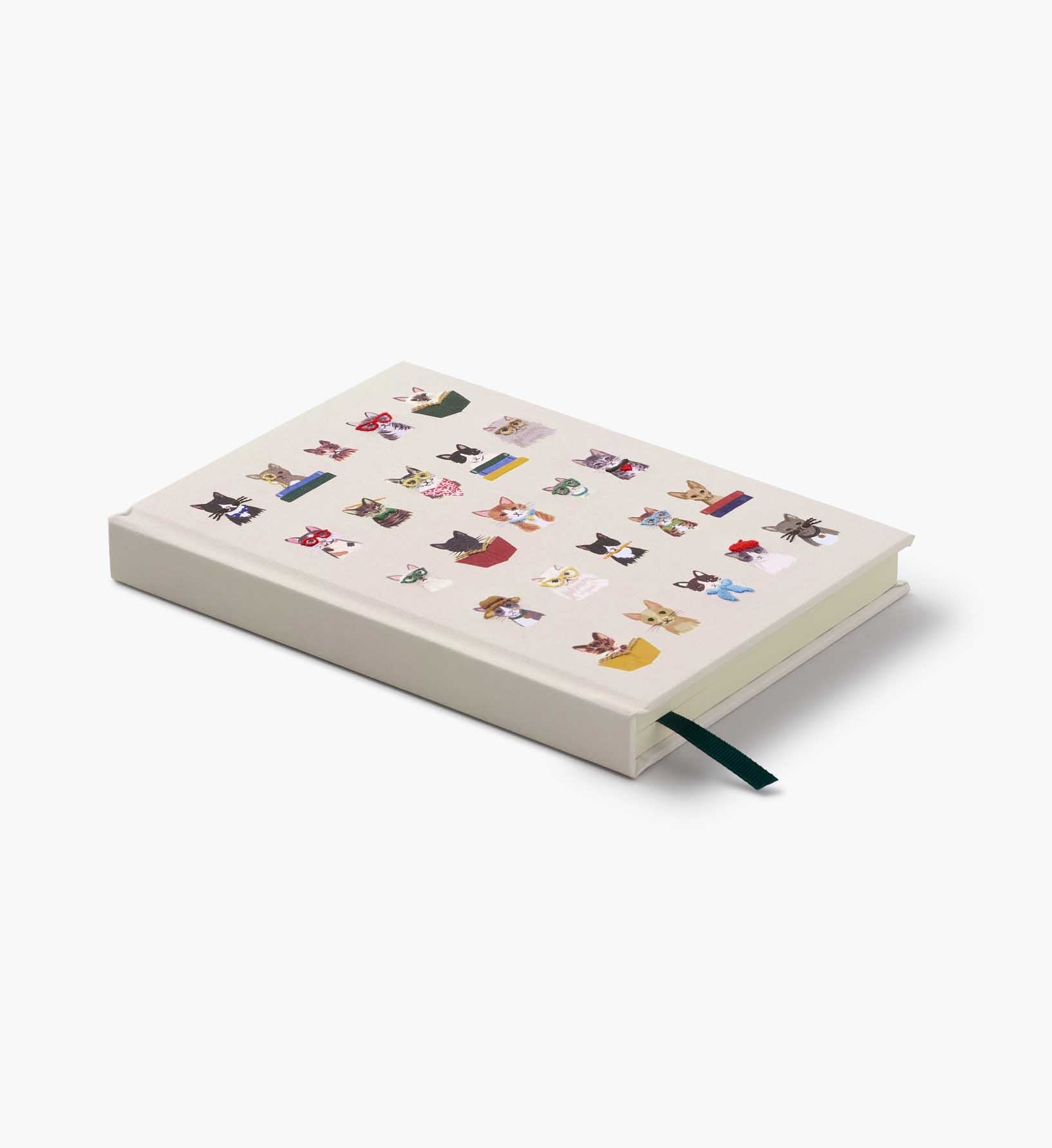 Embroidered Journal - Studious Cats